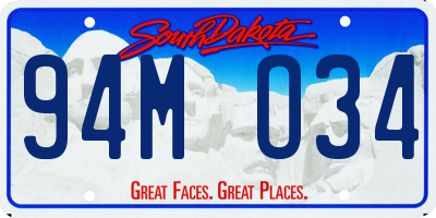 SD license plate 94MO34