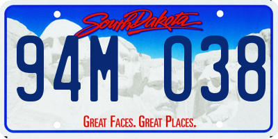 SD license plate 94MO38
