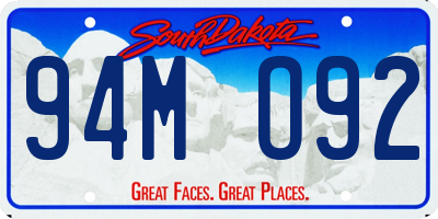 SD license plate 94MO92