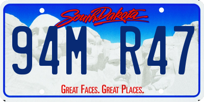 SD license plate 94MR47