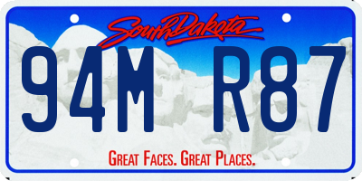 SD license plate 94MR87