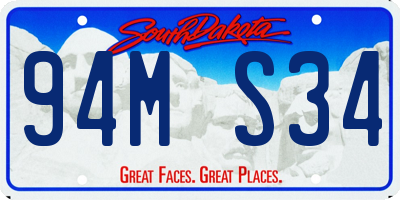 SD license plate 94MS34
