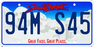 SD license plate 94MS45