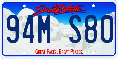 SD license plate 94MS80