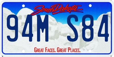 SD license plate 94MS84