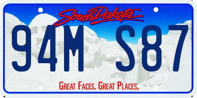 SD license plate 94MS87