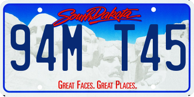 SD license plate 94MT45