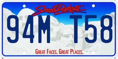 SD license plate 94MT58