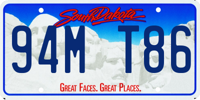 SD license plate 94MT86