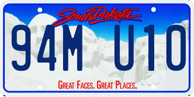 SD license plate 94MU10