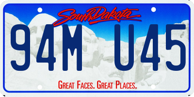 SD license plate 94MU45