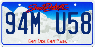 SD license plate 94MU58