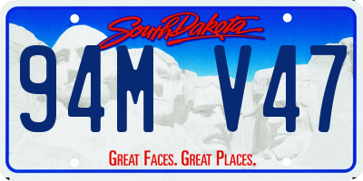 SD license plate 94MV47