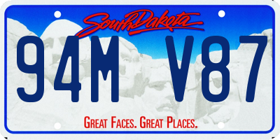 SD license plate 94MV87