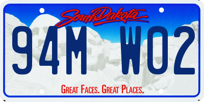 SD license plate 94MW02