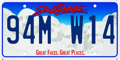 SD license plate 94MW14