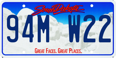 SD license plate 94MW22