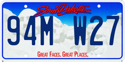 SD license plate 94MW27