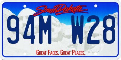 SD license plate 94MW28