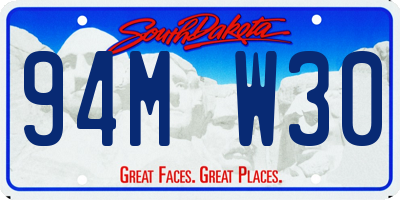 SD license plate 94MW30