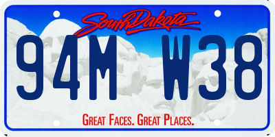 SD license plate 94MW38