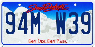 SD license plate 94MW39