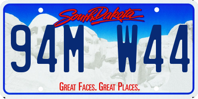 SD license plate 94MW44