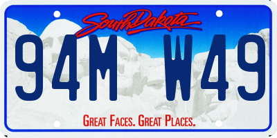 SD license plate 94MW49