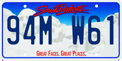 SD license plate 94MW61