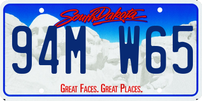 SD license plate 94MW65