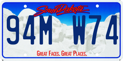 SD license plate 94MW74