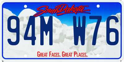 SD license plate 94MW76