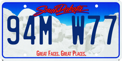 SD license plate 94MW77