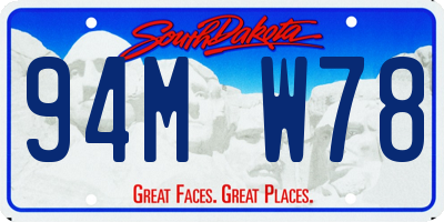 SD license plate 94MW78