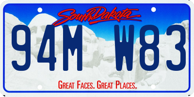 SD license plate 94MW83