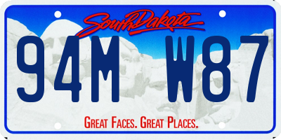 SD license plate 94MW87