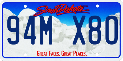 SD license plate 94MX80