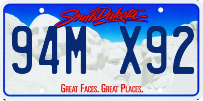SD license plate 94MX92