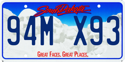 SD license plate 94MX93