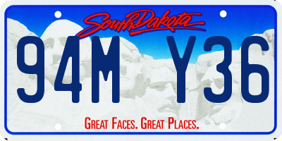 SD license plate 94MY36