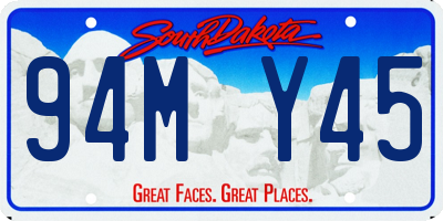 SD license plate 94MY45