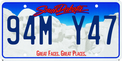 SD license plate 94MY47