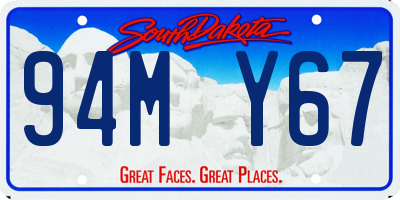 SD license plate 94MY67