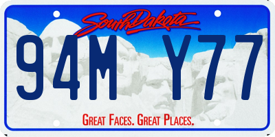 SD license plate 94MY77