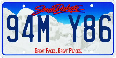 SD license plate 94MY86