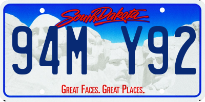 SD license plate 94MY92