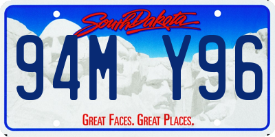 SD license plate 94MY96