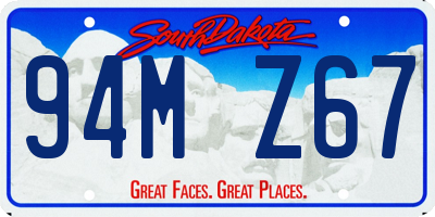SD license plate 94MZ67