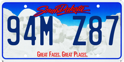 SD license plate 94MZ87