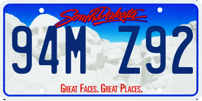 SD license plate 94MZ92